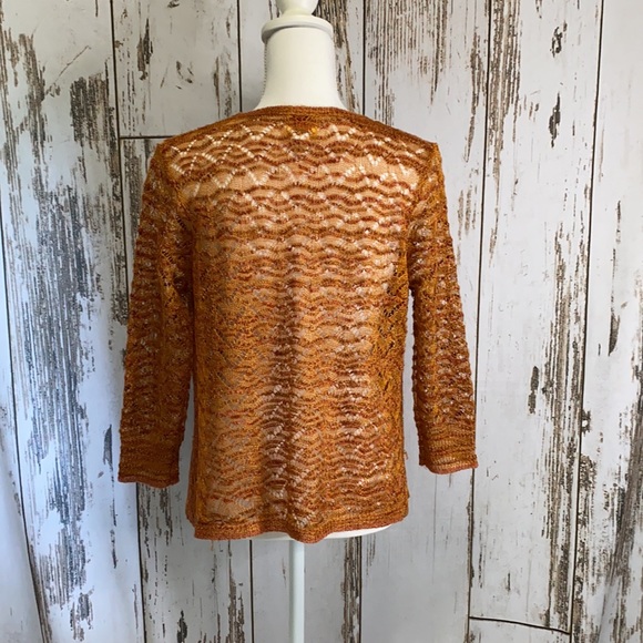Ruby Rd. Rust and Gold Petite Sweater Size Small - Picture 2 of 4